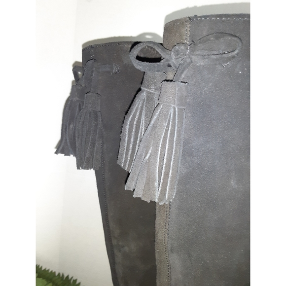 Antonio Melani Maesyn Blaxk Suede Wedge Tall Boots - Picture 14 of 16